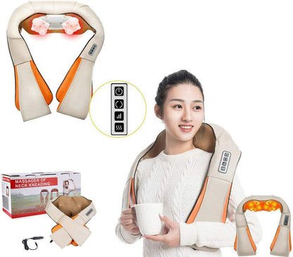 Masajeador Cervical Térmico Shiatsu para Cuello, Hombros, Espalda, Piernas y Glúteos