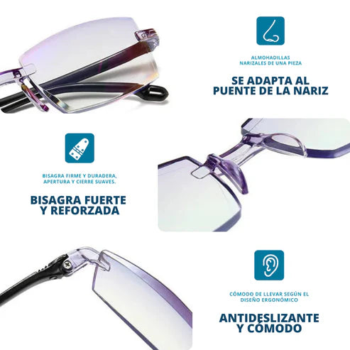 Gafas Multifocales Inteligentes TR90 con Zoom Automatico, Proteccion de Luz Azul y Amarilla